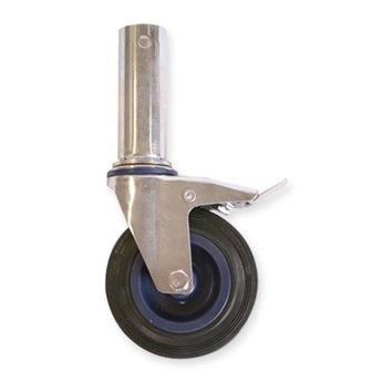 Kamersteiger wielen diam 125 mm met borgclips geleverd.
