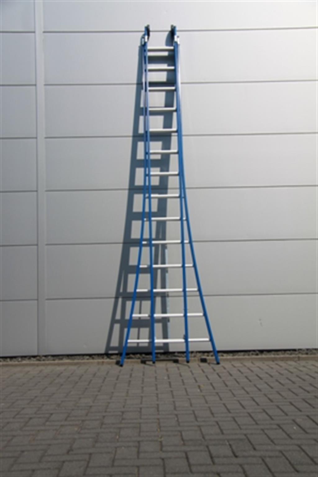 DAS Atlas blauwe 2-delige ladder - 2 x 14 treeds