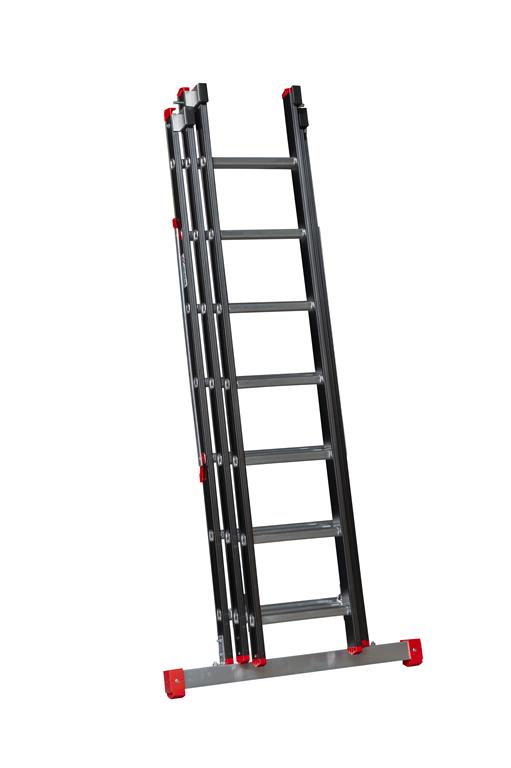 Manhattan Reformladder 3 delig 3 x 7 treden ingeschoven