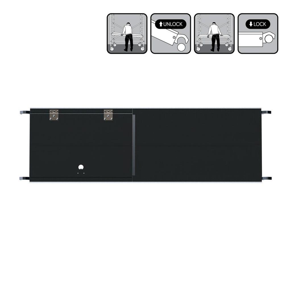 Kamersteiger 75 cm platform CARBON 60 x 190 cm met luik