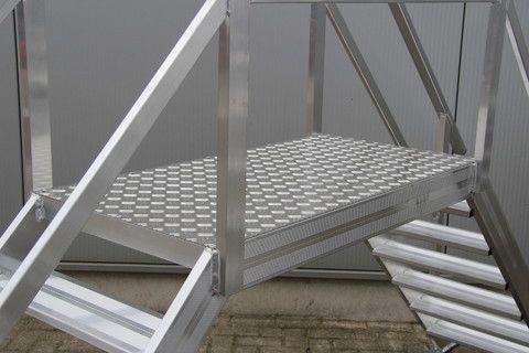 Aluminiumtrappen dubbel oploopbaar met vaste leuningwerk-SLS