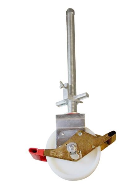 Rolsteigerwielen Nylon uitvoering Stalen spindels.