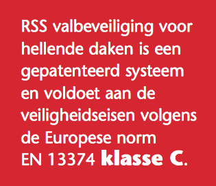 RSS dakrandbeveiliging hellend - schuin dak- patent EN13374 Klasse c